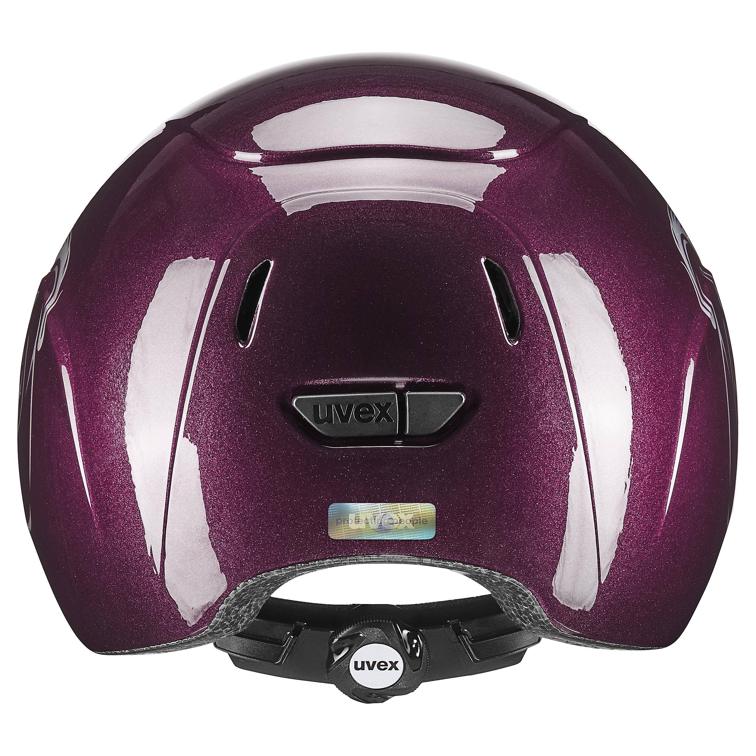 Uvex - Kiiltävä kukka viininpunainen - Säädettävä lasten ratsastuskypärä koko 49-54 cm