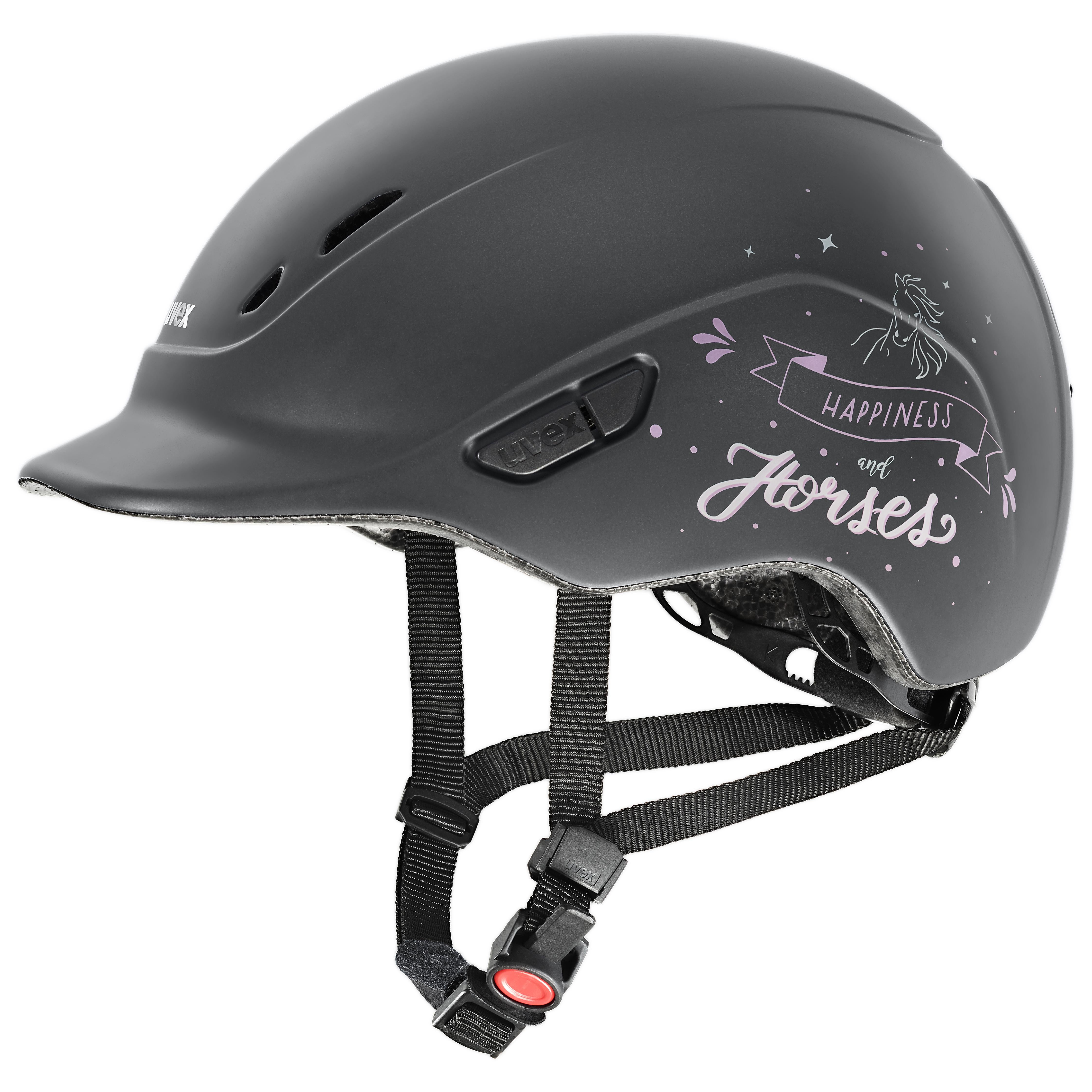 Uvex - Happy Horse Antrasiitti - Säädettävä lasten ratsastuskypärä koko 49-54 cm